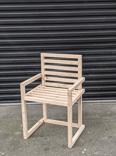 Wooden chair from workshop at FOF København og Nordsjælland