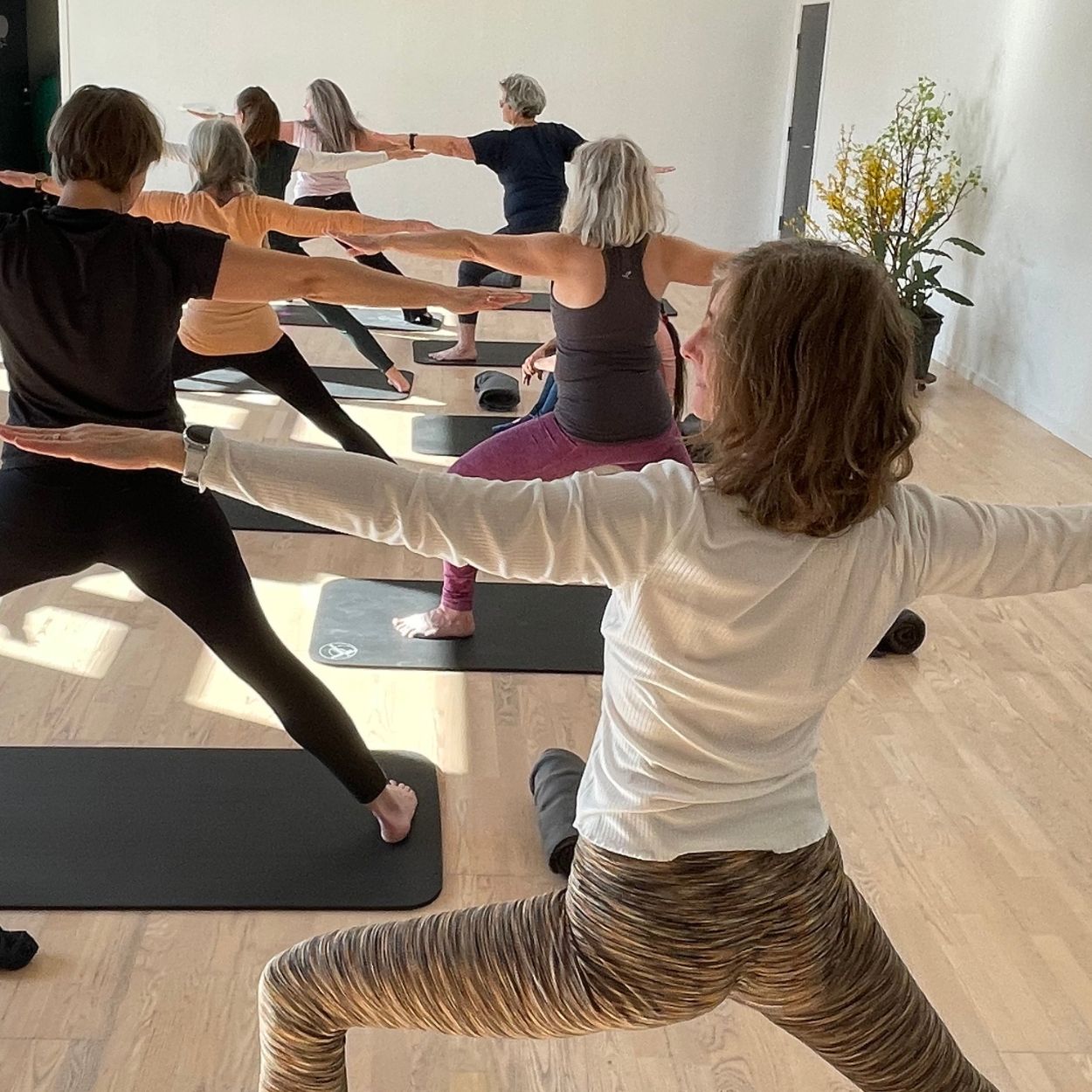 Mennesker laver vinyasa yoga