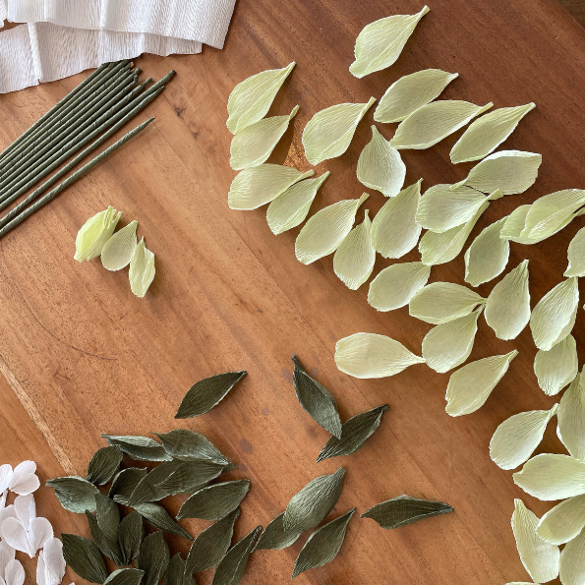 Gule blade til papirblomster – Kursus hos FOF København og Nordsjælland