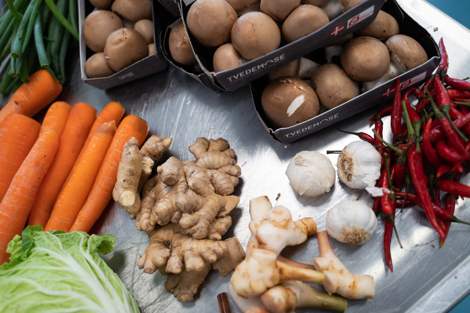Ingredients for thai food at cooking class