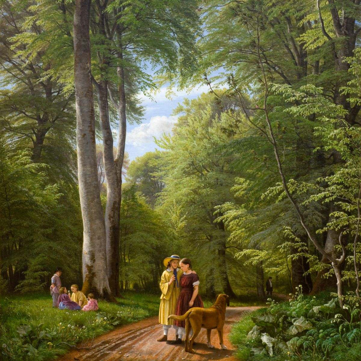 P. C. Skovgaard. Bøgeskov i maj. Motiv fra Iselingen. 1857. SMK open