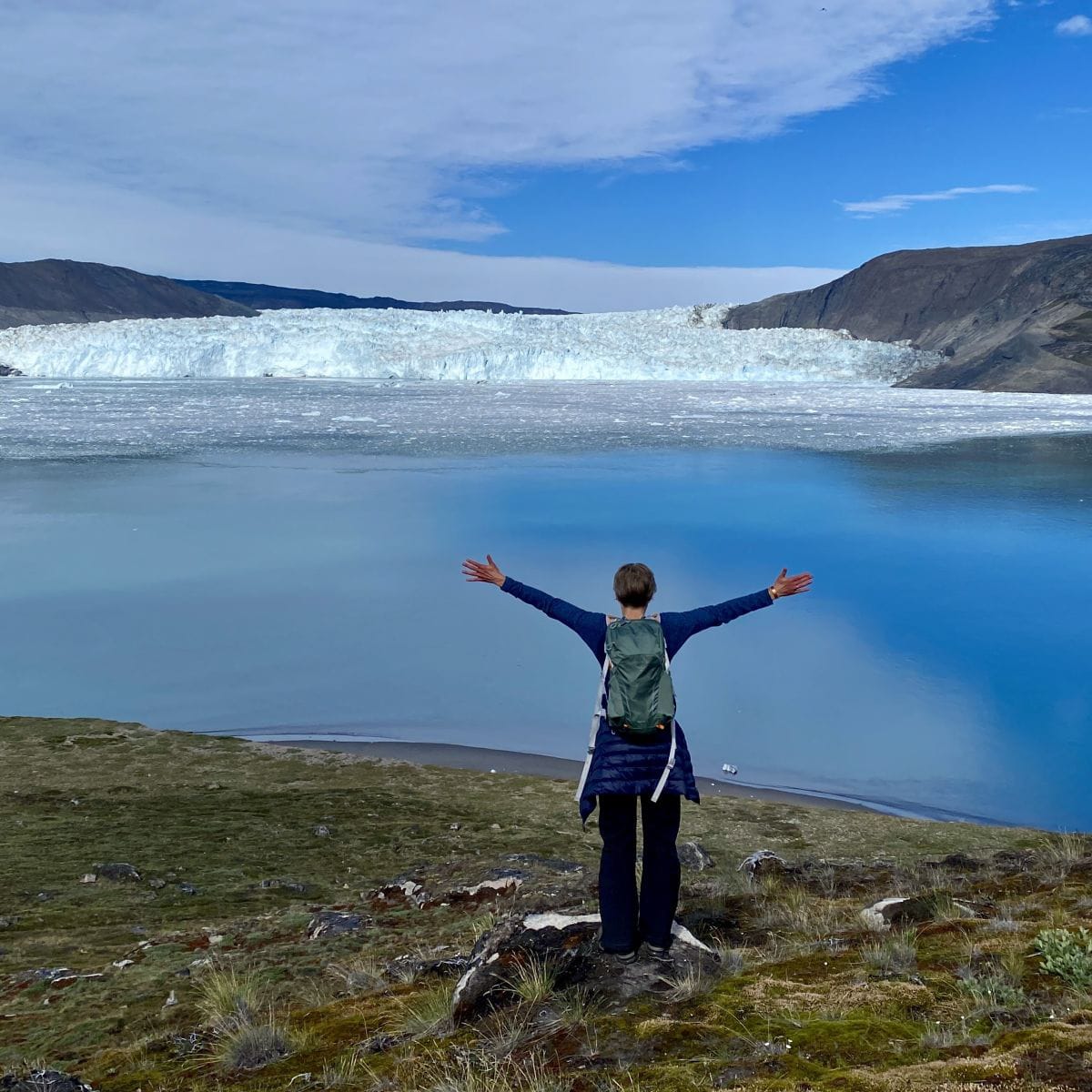 Udsigt til Grønlands vilde gletsjer