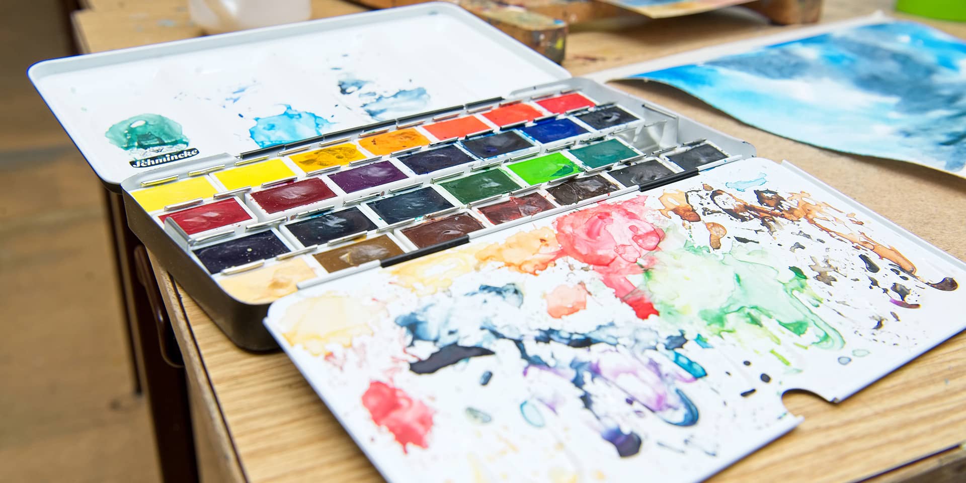 Akvarel-maling til et malekursus i FOF Aarhus for begyndere og øvede