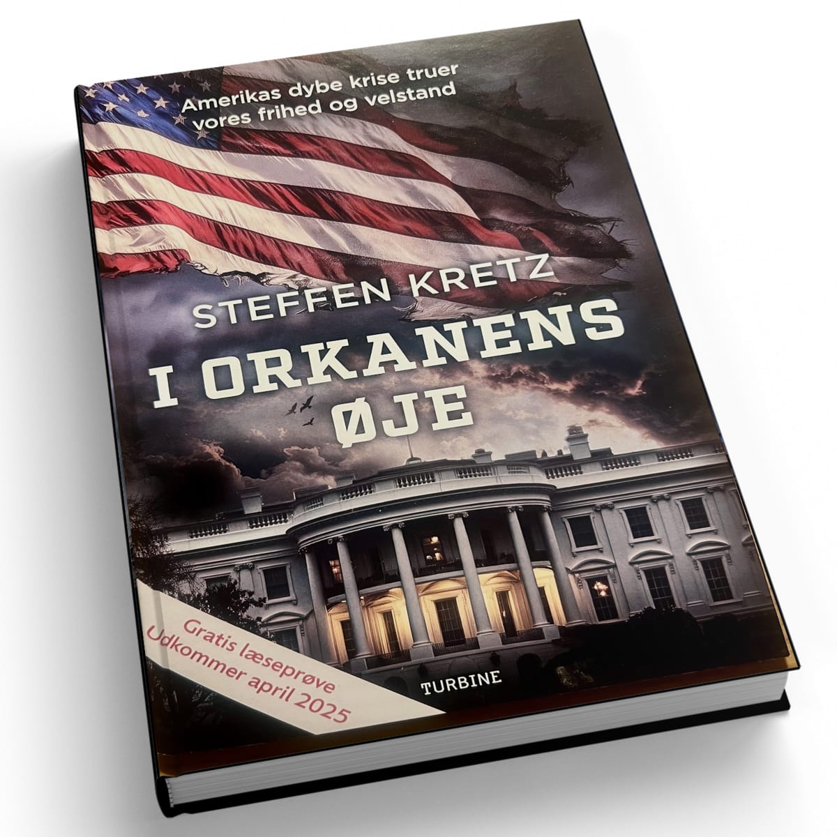 Bogforside "I orkanens øje" af Steffen Kretz