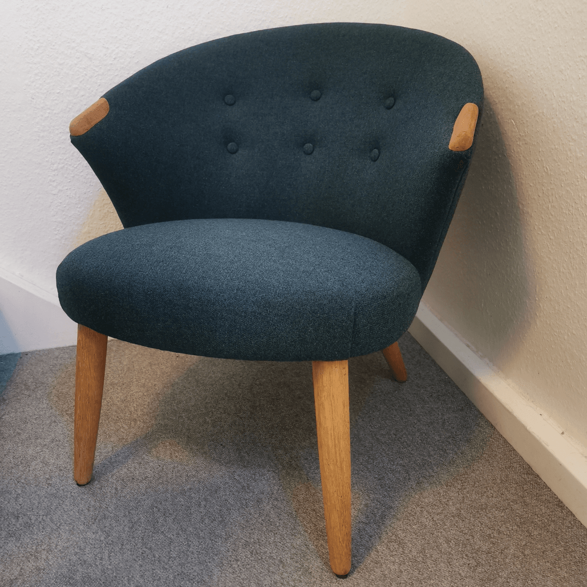 Polsteret stol lavet på kursus ved FOF