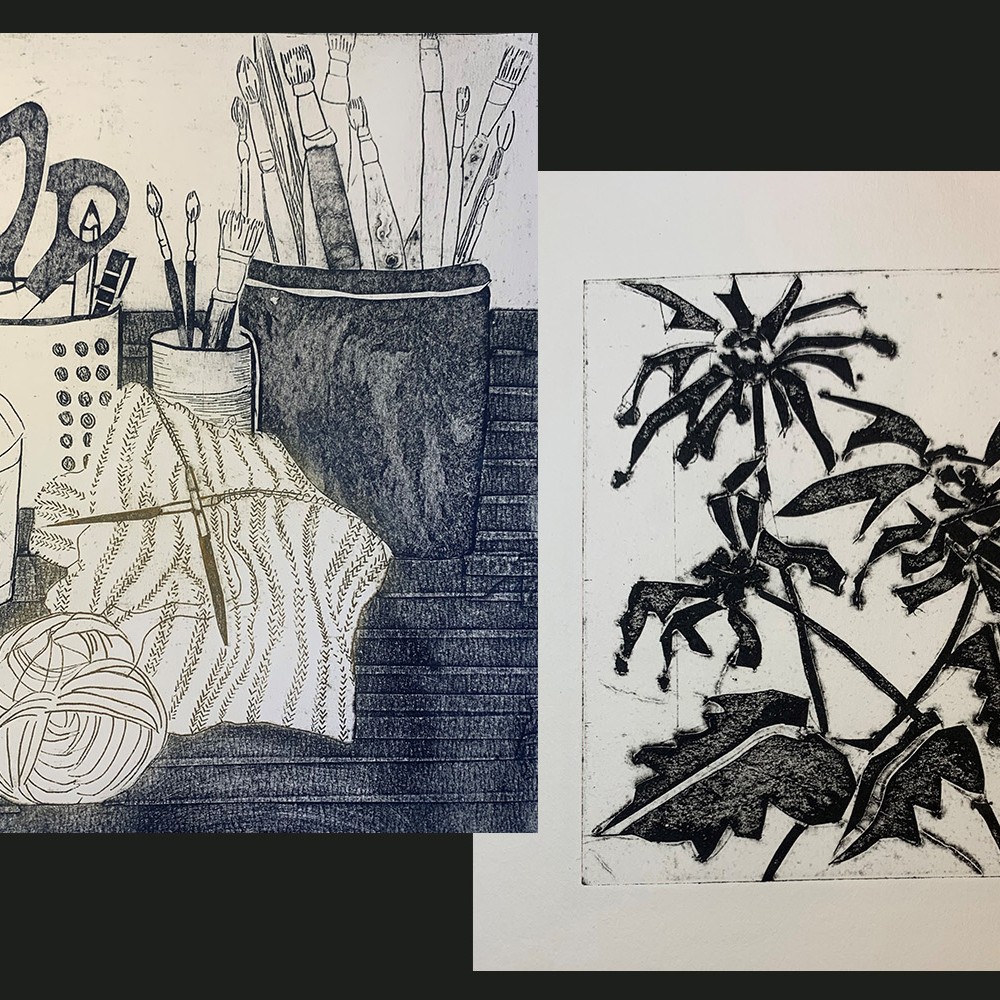 2 grafik og collografi billeder