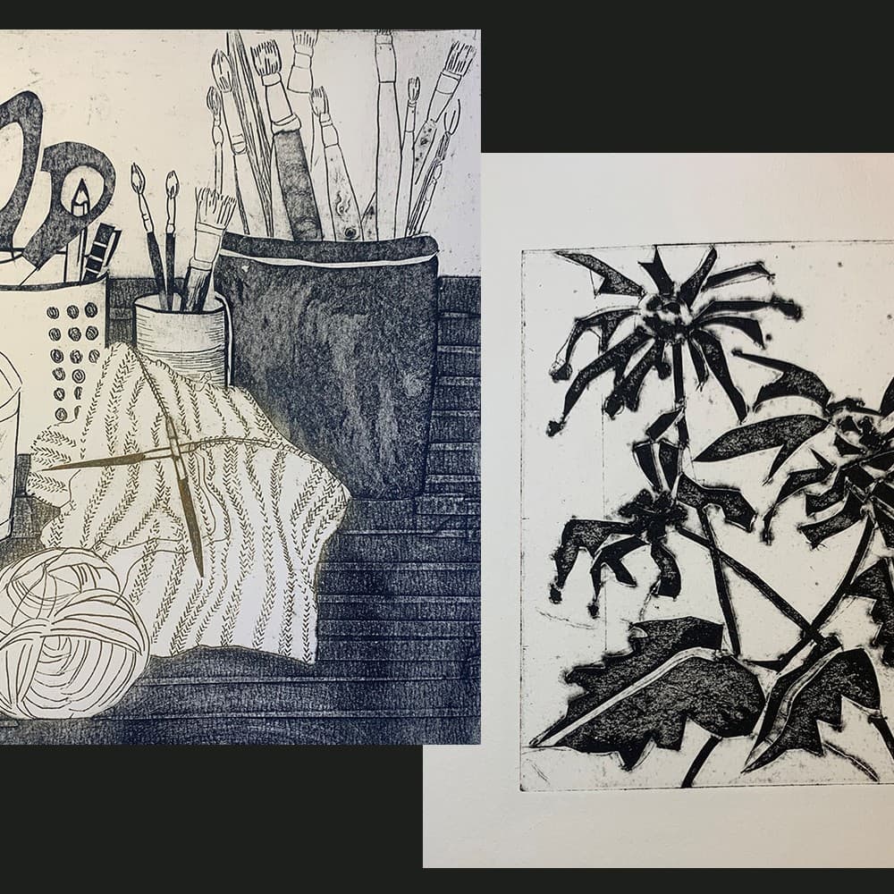 2 grafik og collografi billeder