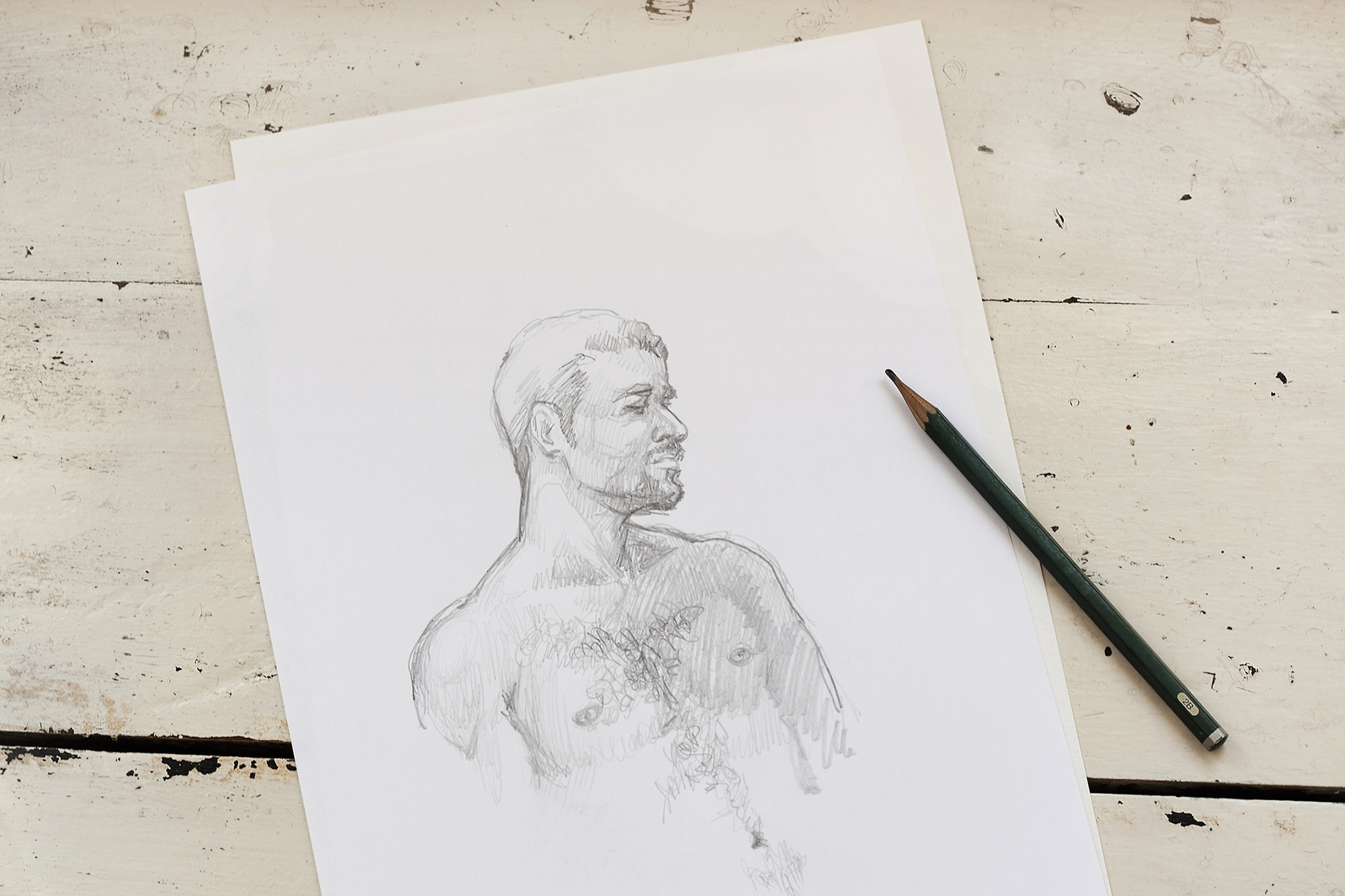 Tegn efter levende model på kursus i croquis og portræt