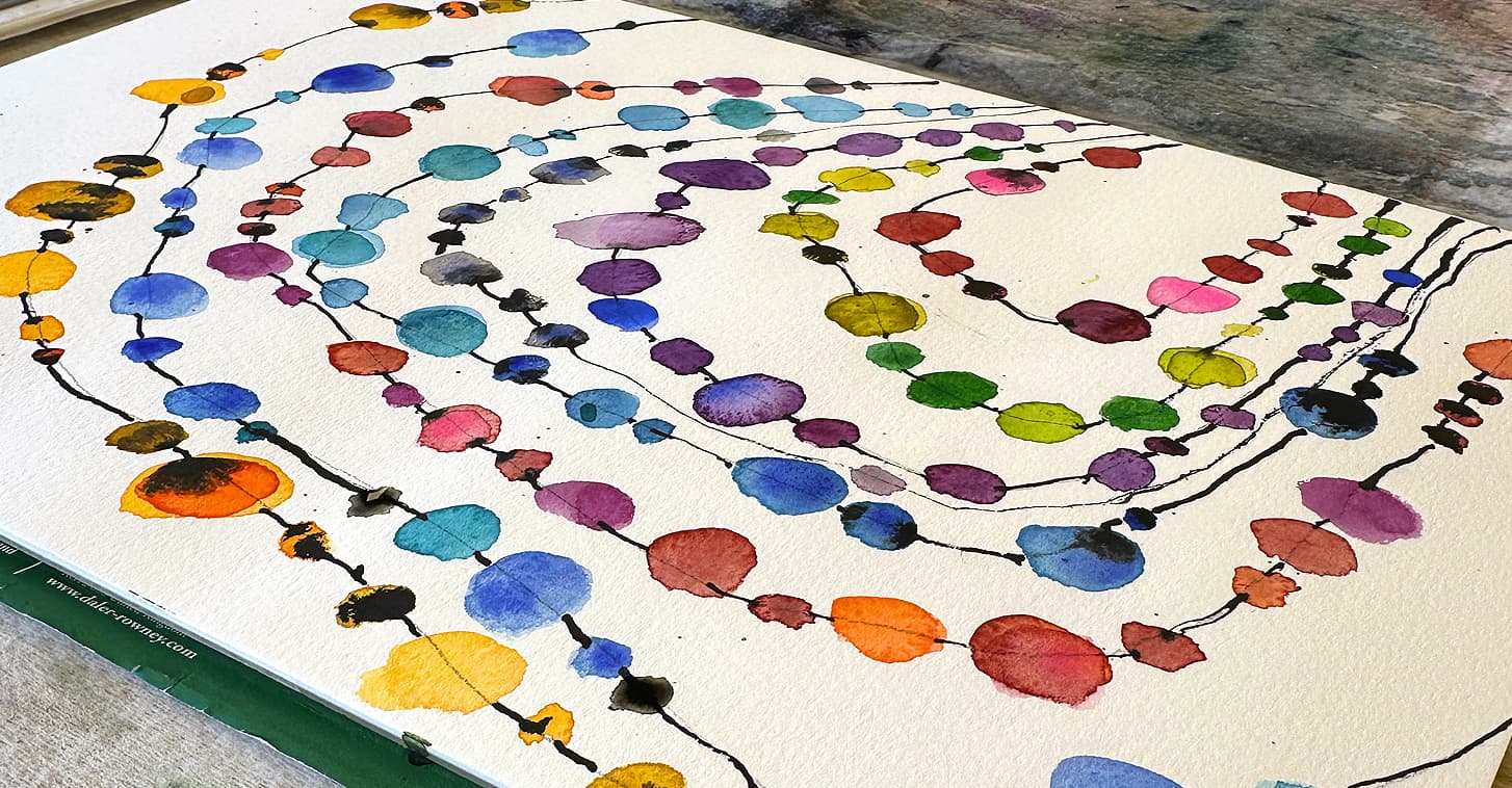 Akvareltegning på sommerkursus i japansk inspireret akvarel