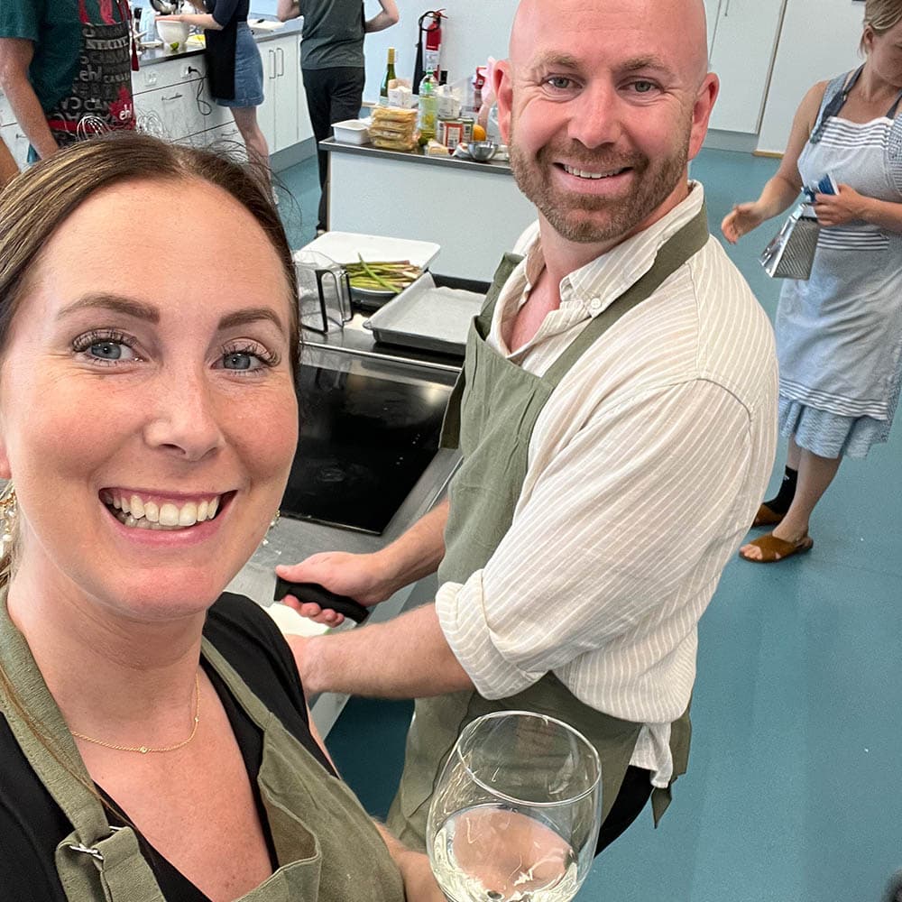 Deltagere på italiensk madlavningskursus hos FOF København og Nordsjælland