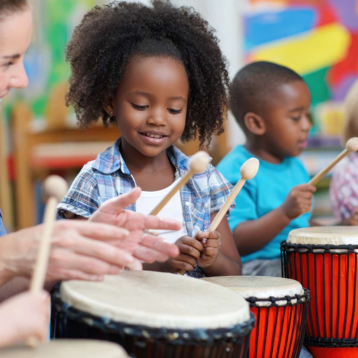 Glade deltagere til kursus hos FOF Københavns Omegn som en del af Kulturpas-initiativet