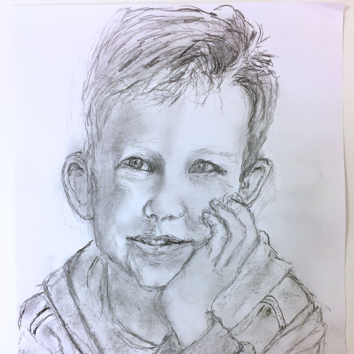 Portrættegning af dreng