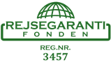 Logo til Rejsegarantifonden med FOF Sydjyllands registreringsnummer 3457